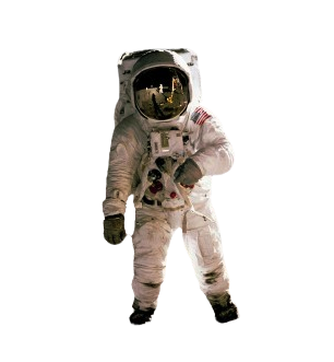 Astronautin in einem Astronautinnenanzug schwebend